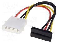 Adapter; Molex male,SATA plug angled; 0.15m GOOBAY