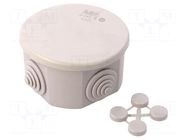 Enclosure: junction box; Ø: 80mm; Z: 40mm; wall mount; IP44; grey ABB