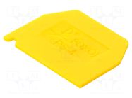 End plate; yellow; polyamide; 1mm POKÓJ