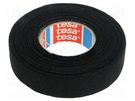 Tape: textile; W: 19mm; L: 15m; Thk: 300um; Automotive; black; 105°C TESA