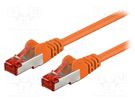 Patch cord; S/FTP; 6; stranded; CCA; PVC; orange; 0.25m; 27AWG Goobay