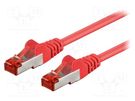 Patch cord; S/FTP; 6; stranded; CCA; PVC; red; 0.25m; 27AWG Goobay