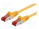 Patch cord; S/FTP; 6; stranded; CCA; PVC; yellow; 0.5m; 27AWG Goobay