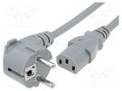 Cable; 3x1mm2; CEE 7/7 (E/F) plug angled,IEC C13 female; PVC; 3m LIAN DUNG