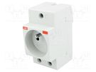 E-type socket; 250VAC; 16A; for DIN rail mounting ABB