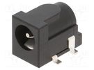 Socket; DC supply; male; 5.5/2.1÷2.5mm; SMT; black; 2A; 12VDC CLIFF
