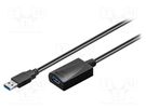 Cable; USB 3.0; USB A socket,USB A plug; 5m; black; 5Gbps; PVC Goobay