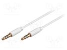 Cable; Jack 3.5mm 3pin plug,both sides; 2m; Plating: gold-plated Goobay