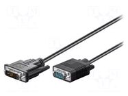 Cable; D-Sub 15pin HD plug,DVI-I (12+5) plug; 1m; black GOOBAY