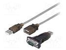 USB to RS232 converter; D-Sub 9pin plug,USB A plug; 1.5m; black Goobay
