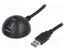 Cable; USB 3.0; USB A socket,USB A plug; 1.5m; black; 5Gbps; PVC Goobay