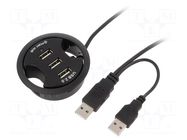 Hub USB; USB A socket x3; USB 2.0; PnP; black; Number of ports: 3 GOOBAY