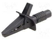 Crocodile clip; 10A; black; max.25mm; 4mm socket CLIFF