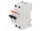 Circuit breaker; 230/400VAC; Inom: 20A; Poles: 2; Charact: C; 6kA ABB