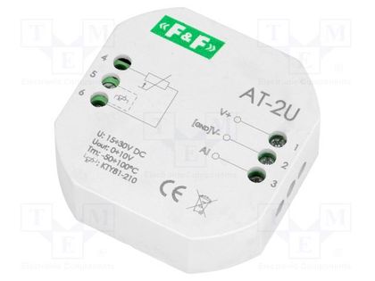 Converter: temperature; 15÷30VDC; OUT 1: 0÷10V; IN 1: KTY81-210 F&F AT-2U