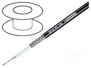 Wire: coaxial; RG58; stranded; OFC; PUR FirestoP®; black; 100m TASKER