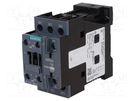Contactor: 3-pole; NO x3; Auxiliary contacts: NO + NC; 24VDC; 32A SIEMENS