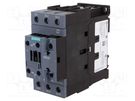 Contactor: 3-pole; NO x3; Auxiliary contacts: NO + NC; 230VAC; 40A SIEMENS