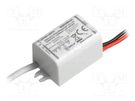 Power supply: switched-mode; LED; 4W; 6÷11.4VDC; 350mA; 185÷265VAC GOVENA