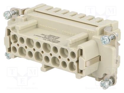 Connector: HDC; contact insert; female; Han® Ex; PIN: 16; 16+PE HARTING 09360162702