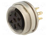 Connector: M16; socket; female; PIN: 6; 5A; 250V; soldering; straight LUMBERG