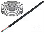 Wire: telecommunication cable; 2x28AWG; stranded; black; 100m BQ CABLE