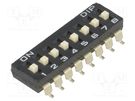 Switch: DIP-SWITCH; Poles number: 8; ON-OFF; 0.1A/50VDC; Pos: 2 DIPTRONICS