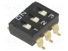 Switch: DIP-SWITCH; Poles number: 3; ON-OFF; 0.025A/24VDC; Pos: 2 OMRON Electronic Components