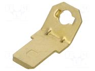 Terminal: flat; 4.8mm; 0.5mm; male; M2,5; screw; brass; angled 45° KEYSTONE
