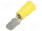 Terminal: flat; 6.4mm; 0.8mm; male; crimped; for cable; insulated KEYSTONE