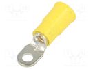 Tip: ring; M3,5; Ø: 3.66mm; crimped; for cable; insulated; tinned KEYSTONE