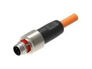 SENSOR CORD, 4P M12 PLUG-FREE END/ORG/2M