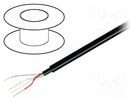 Wire: microphone cable; 1x2x0.22mm2; black; OFC; -15÷70°C; PVC TASKER