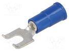 Tip: fork; M3,5; Ø: 3.66mm; crimped; for cable; insulated; blue KEYSTONE