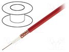 Wire: coaxial; RG59-flex; stranded; OFC; 0.22mm2; PVC; red; 2kVAC TASKER