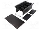 Heatsink: with case; black; aluminium; anodized; Y: 80mm; X: 143mm FISCHER ELEKTRONIK