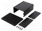 Heatsink: with case; black; aluminium; anodized; Y: 47mm; X: 75.2mm FISCHER ELEKTRONIK