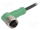 Connection lead; M12; PIN: 3; angled; 1.5m; plug; 250VAC; 4A; PUR PHOENIX CONTACT