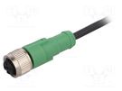 Connection lead; M12; PIN: 3; straight; 1.5m; plug; 250VAC; 4A; PUR PHOENIX CONTACT