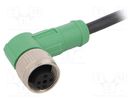 Connection lead; M12; PIN: 4; angled; 1.5m; plug; 250VAC; 4A; PUR PHOENIX CONTACT