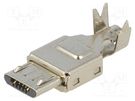 Plug; USB B micro; for cable; soldering; PIN: 5; straight; USB 2.0 KEYSTONE