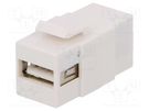 Socket; adapter; female x2; USB A socket,USB B socket; Keystone LOGILINK