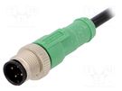 Connection lead; M12; PIN: 4; straight; 1.5m; plug; 250VAC; 4A; PVC PHOENIX CONTACT