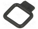 Elasticated loop; PVC; black; W: 23.8mm; L: 22mm; Cable P-clips HELLERMANNTYTON