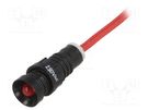 Indicator: LED; recessed; red; 230VAC; Ø11mm; IP40; leads 300mm POLAM-ELTA