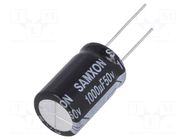 Capacitor: electrolytic; THT; 1mF; 50VDC; Ø16x25mm; Pitch: 7.5mm SAMXON