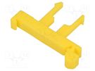 Mounting clamp; for DIN rail mounting,snap fastener; yellow POKÓJ