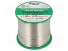 Soldering wire; Sn99Ag0,3Cu0,7; 1mm; 250g; lead free; reel; 3% CYNEL