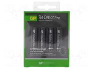 Re-battery: Ni-MH; AAA,R3; 1.2V; 800mAh; ReCYKO PRO; Ø10.5x44.5mm GP