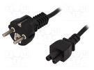 Cable; 3x0.75mm2; CEE 7/7 (E/F) plug,IEC C5 female; PVC; 1.8m ESPE